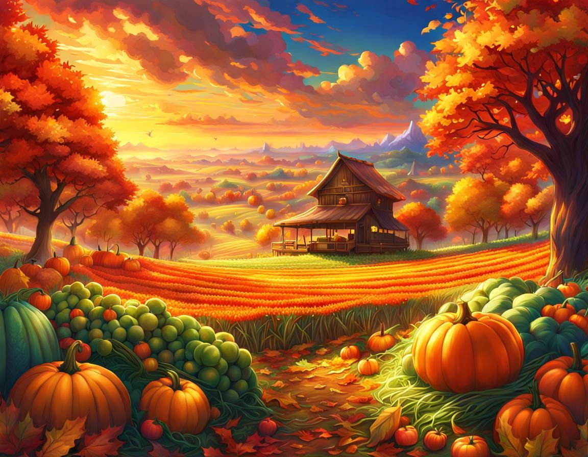 Epic Fall Harvest: Anime Key Visual Art