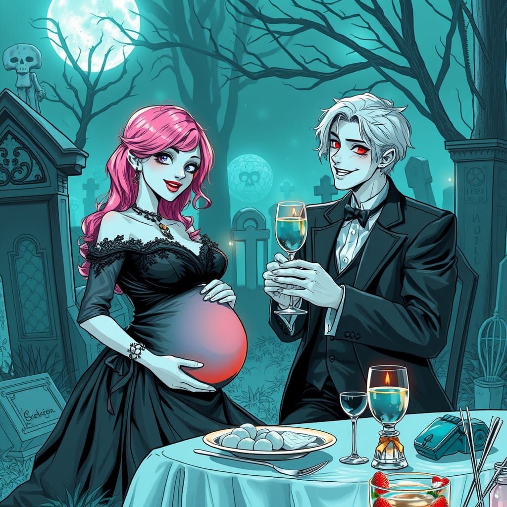 Gothic Lovers Dine in the Cemetery