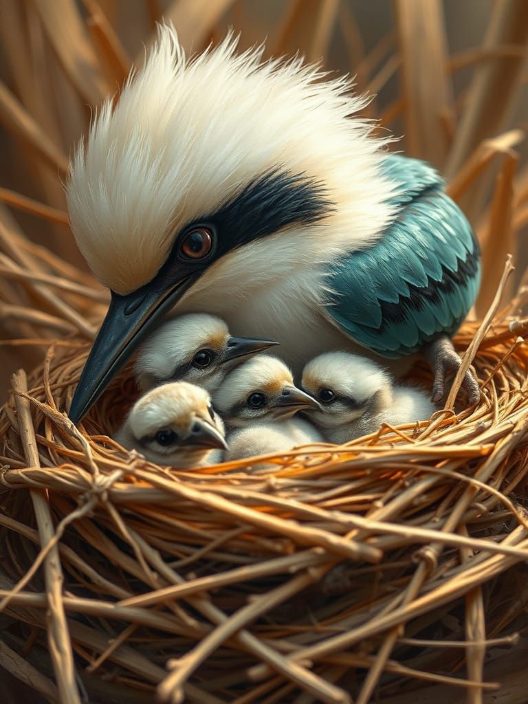 Kookaburra, Birds Nest, Chicks