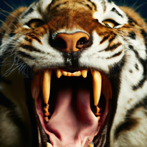 Roaring Tiger Portrait in Professional Photography Style