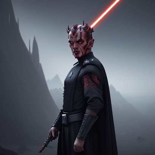 Darth Maul in Starfleet Uniform: Detailed Matte Painting