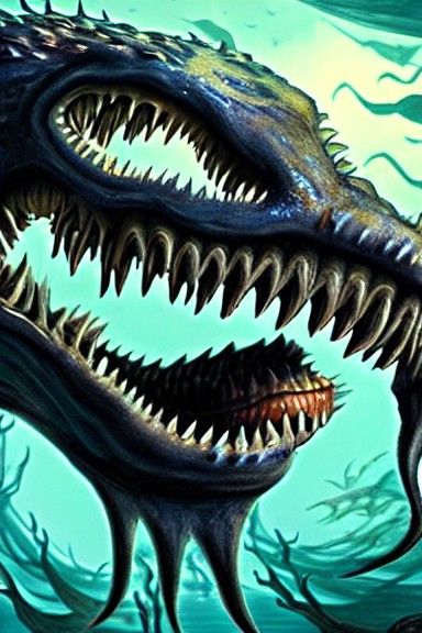 Eldritch Sea Monster Emerges: Hyperrealistic and Scary