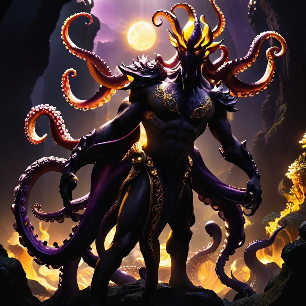 Sun Elemental Simic Hybrid in Dark Fantasy Style