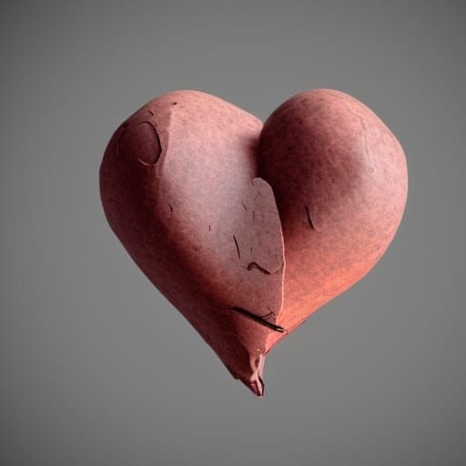 Realistic Photo of a Broken Heart in 4K
