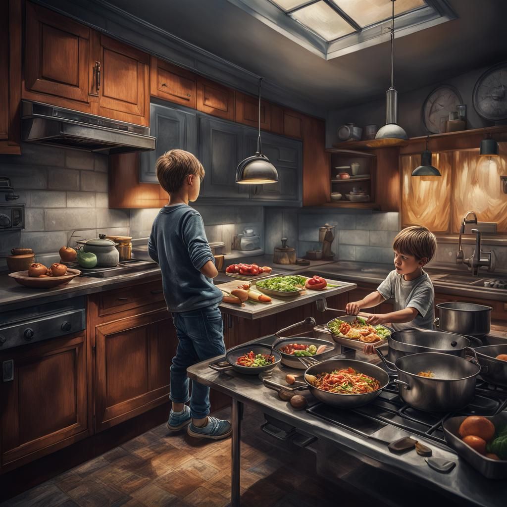 Hyperrealistic AI Robot Housework in Cinematic Style