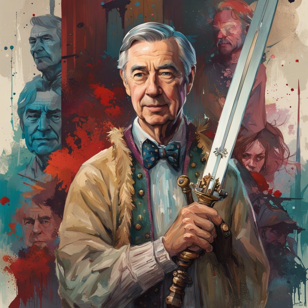 Man with Sword Portrait in Fantasy Art Style