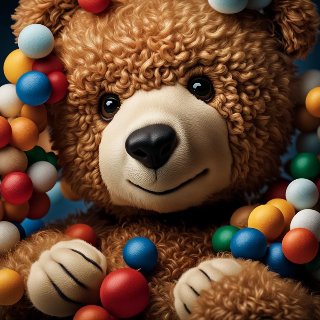 Professional Teddy Bear Portrait in Studio Lighting