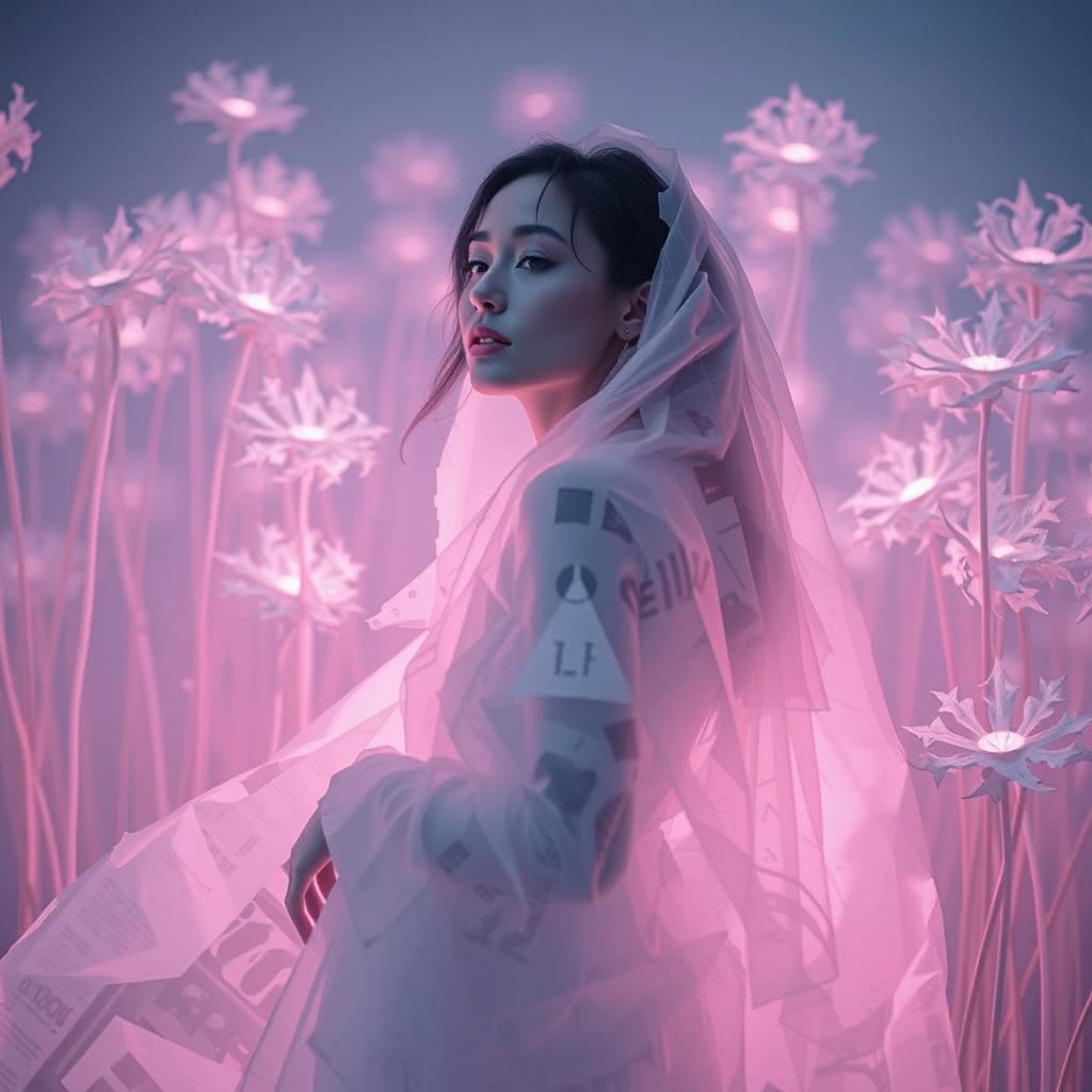 Dada-Inspired Autumn Figure in Torn Paper Collage