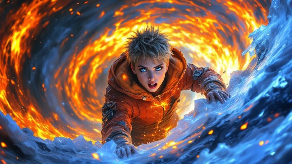 Elemental Woman in Biomechanical Surrealism