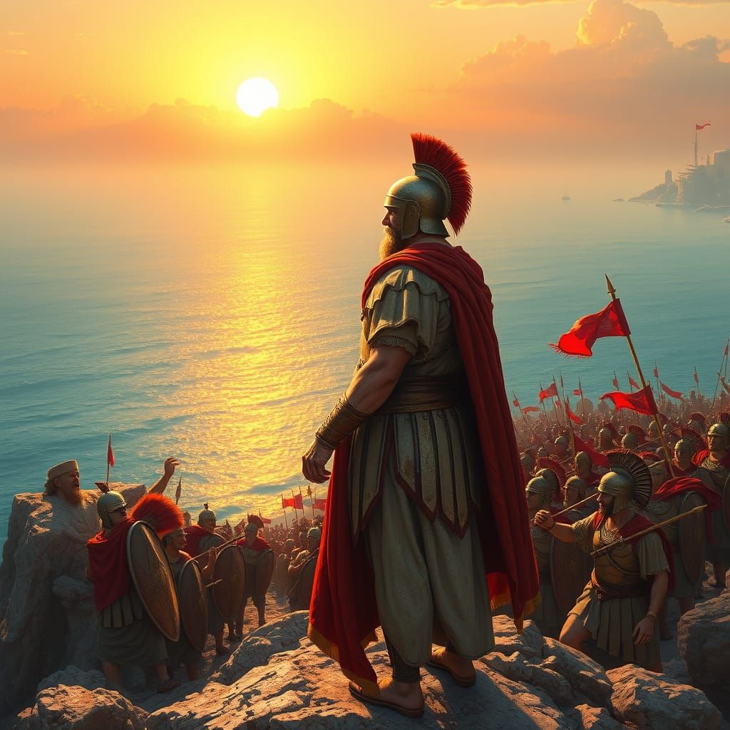 Greek General at Sunset, Digital Art