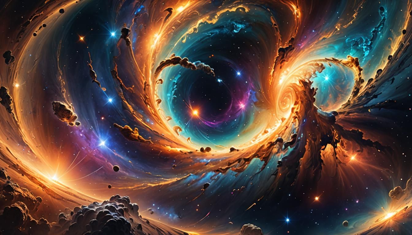 Majestic Cosmic Vortex in Deep Color Palette