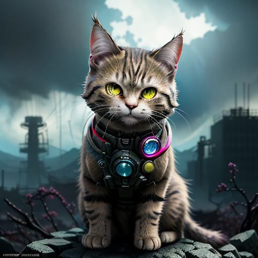 Kawaii Fallout Neko Girl in Anime Style