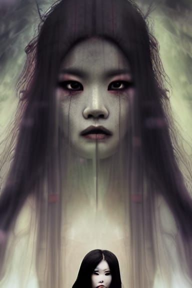 Ethereal Goddess in Mythical Landscape