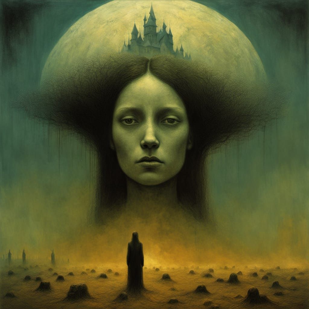 Bewitched in Dark Surrealist Style