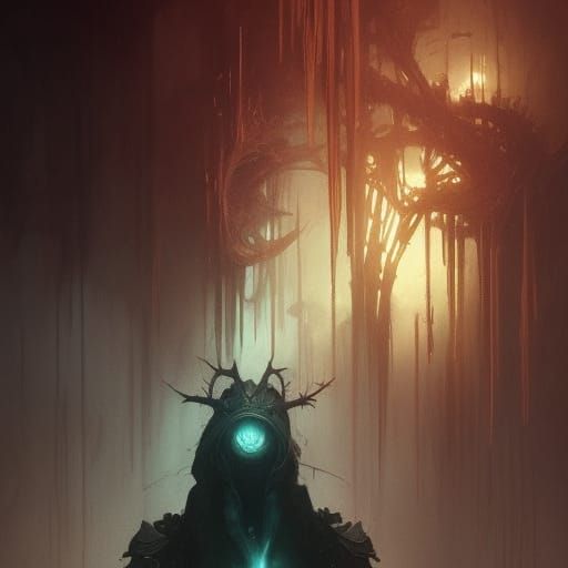 Intricate Dark Fantasy Horror Concept Art