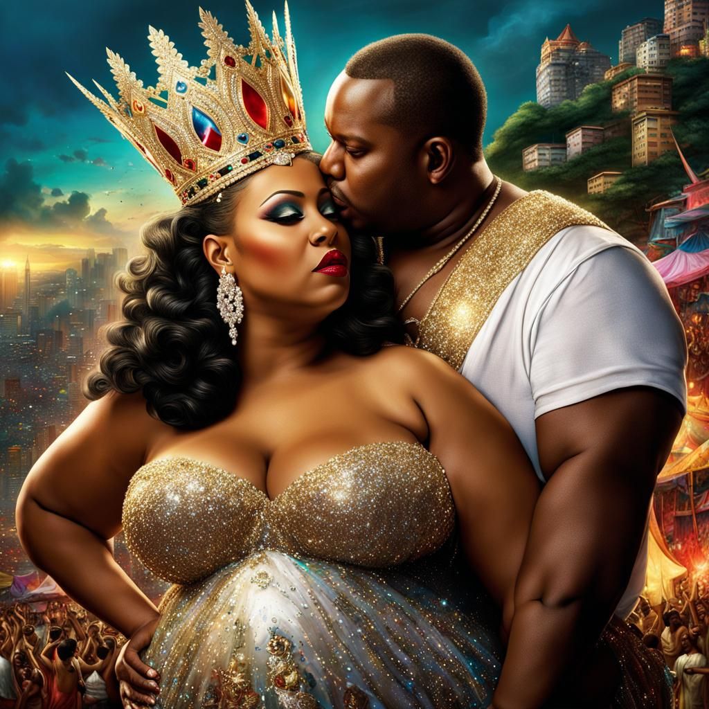 Carnaval Queen in Rio: Detailed Digital Painting