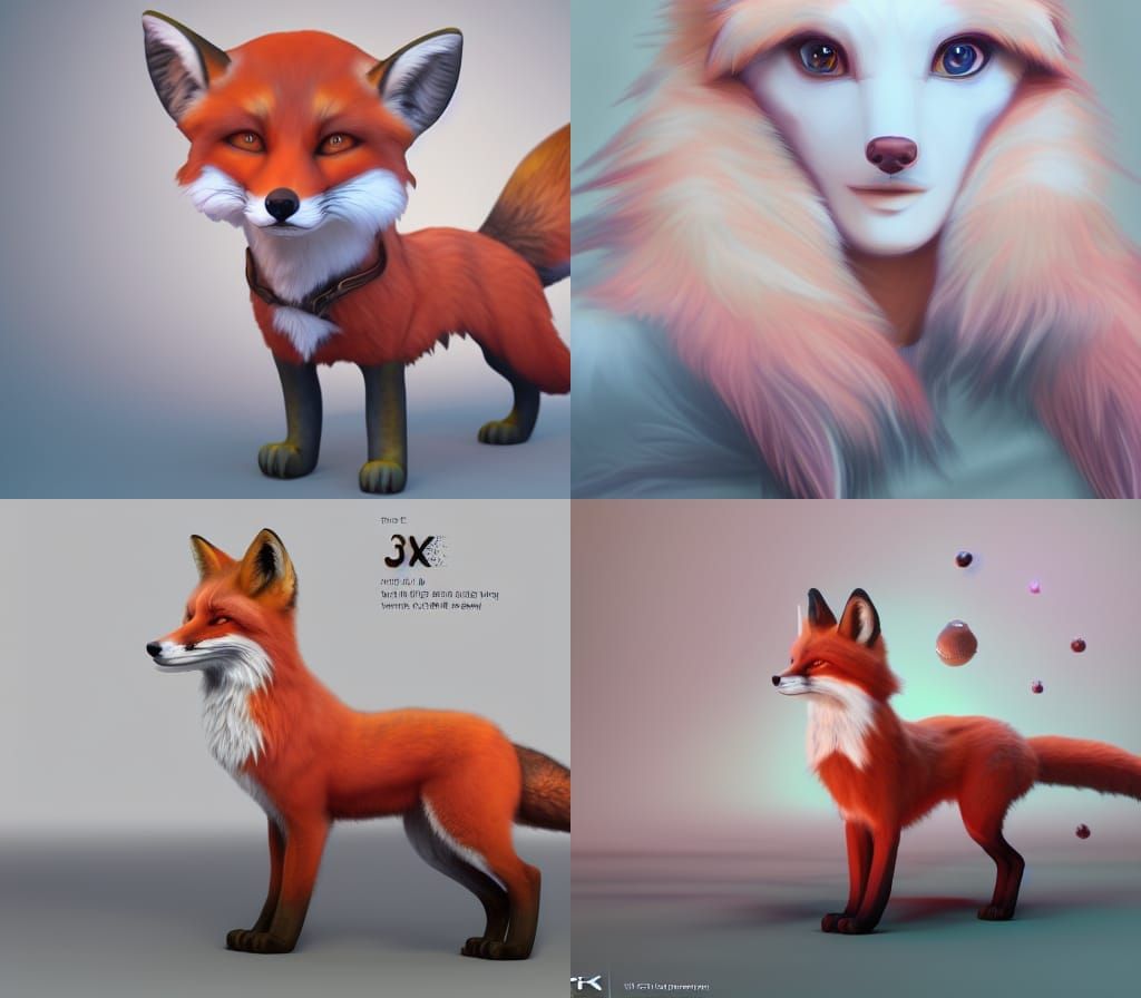 Female Fox Fursona: Detailed 3D Concept Art