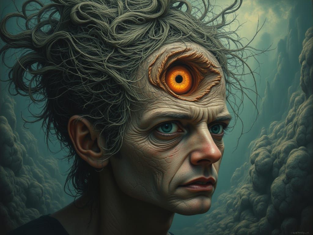 Surreal Mindscape Concept Art Trapped in Spiderweb