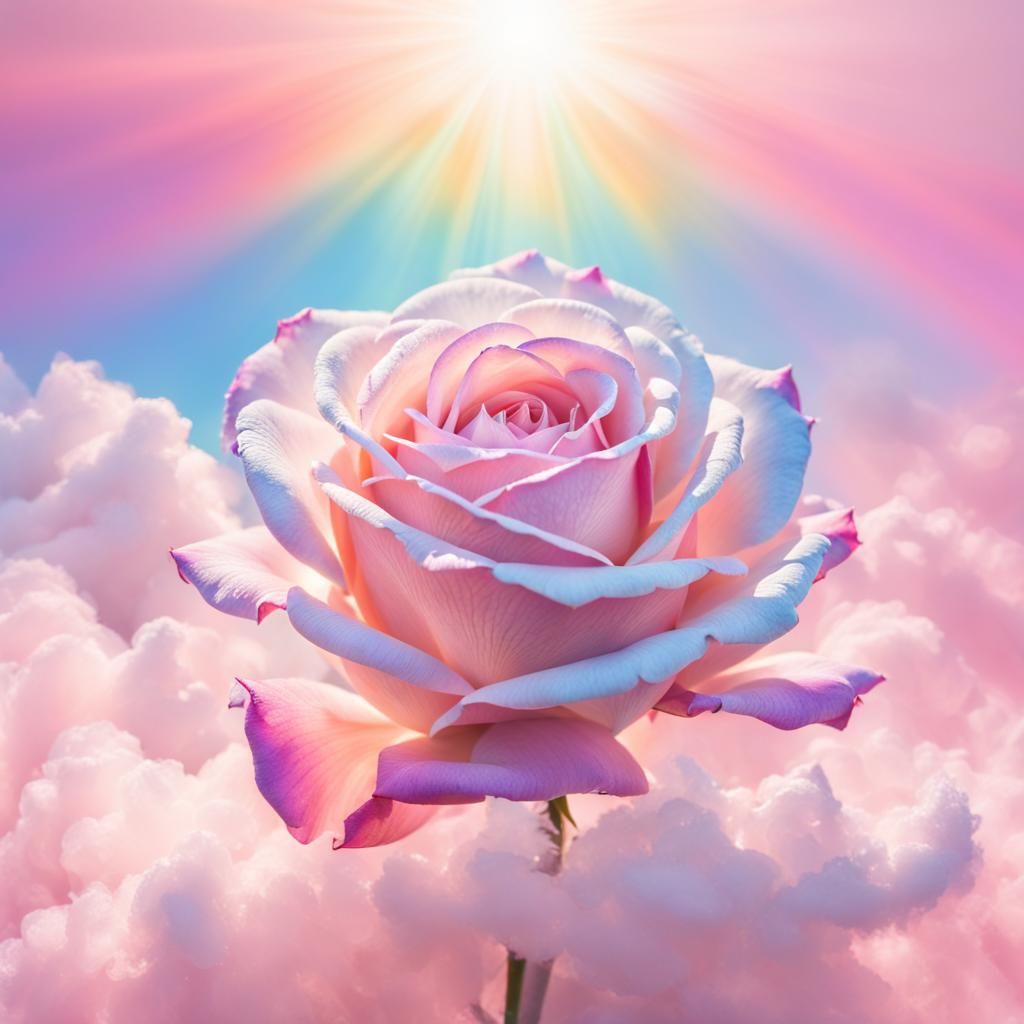 Iridescent Rainbow Rose Quartz in Dreamy Sunlight