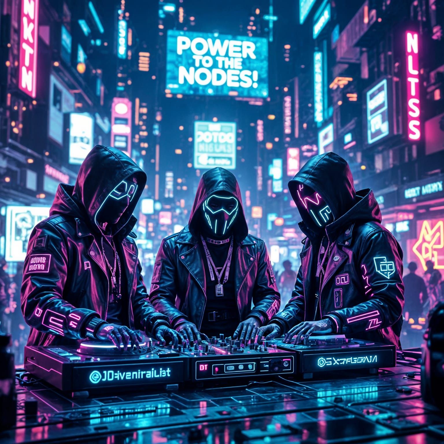 Neon Cyberpunk Revolution Ignites in Utopian World