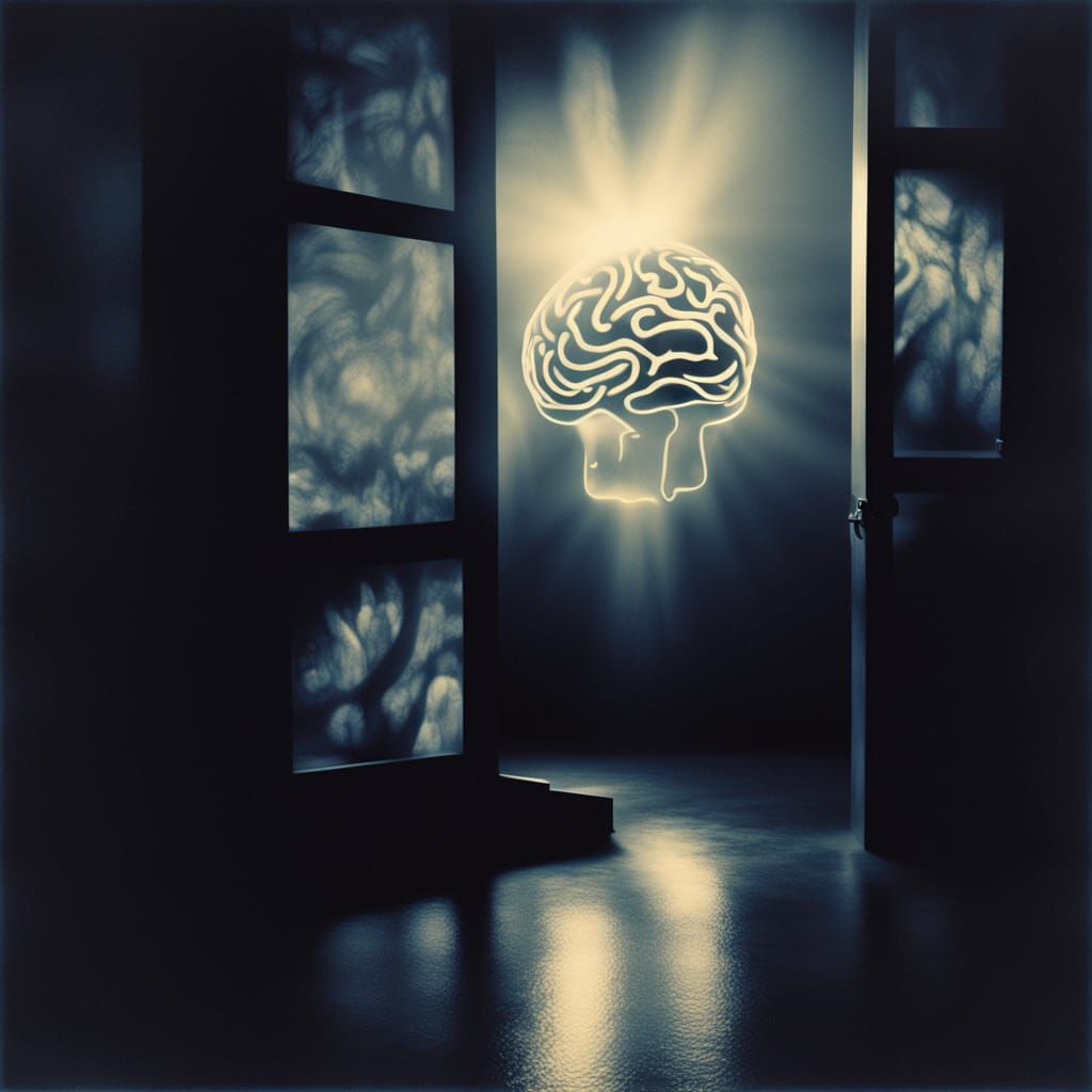 Surrealist Brain in Ethereal Glow