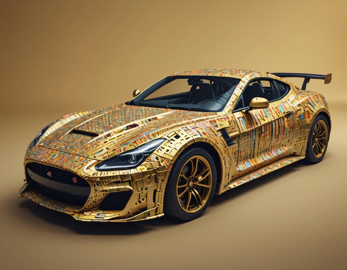 Binary Code Sports Car in Surreal Digital Art