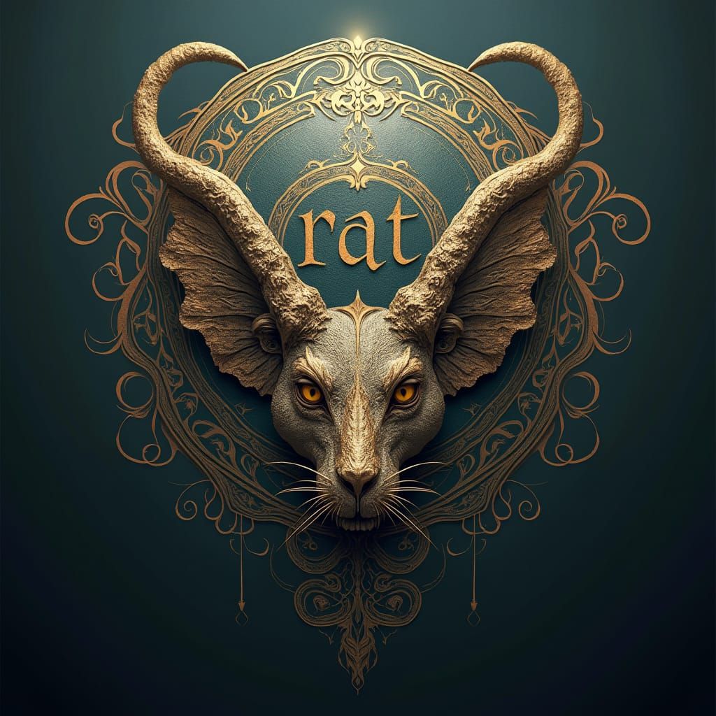 Mystical Cap Logo with Hidden Word, Fantasy Art