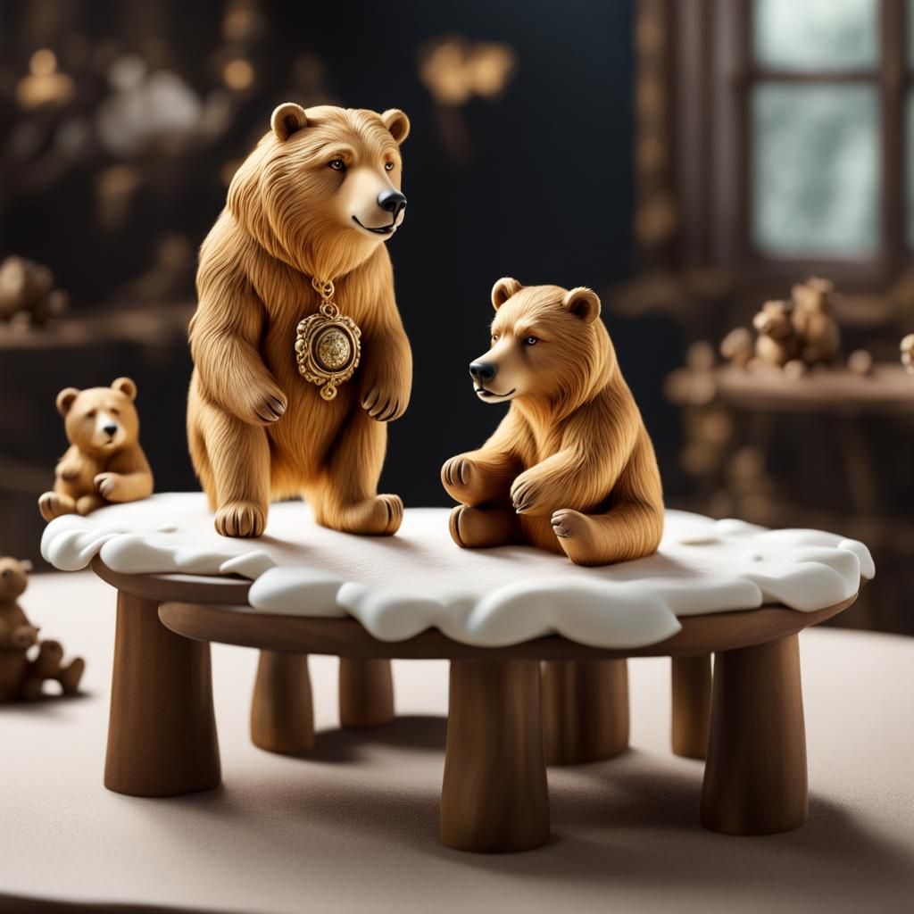 Goldilocks and Bears: Miniature Clay Model