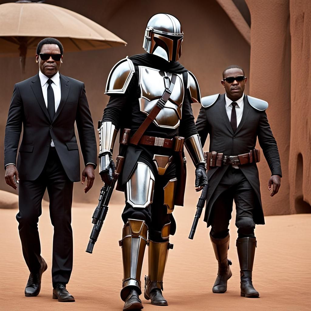 Men in Black meets the Mandalorian, Sci-Fi Art