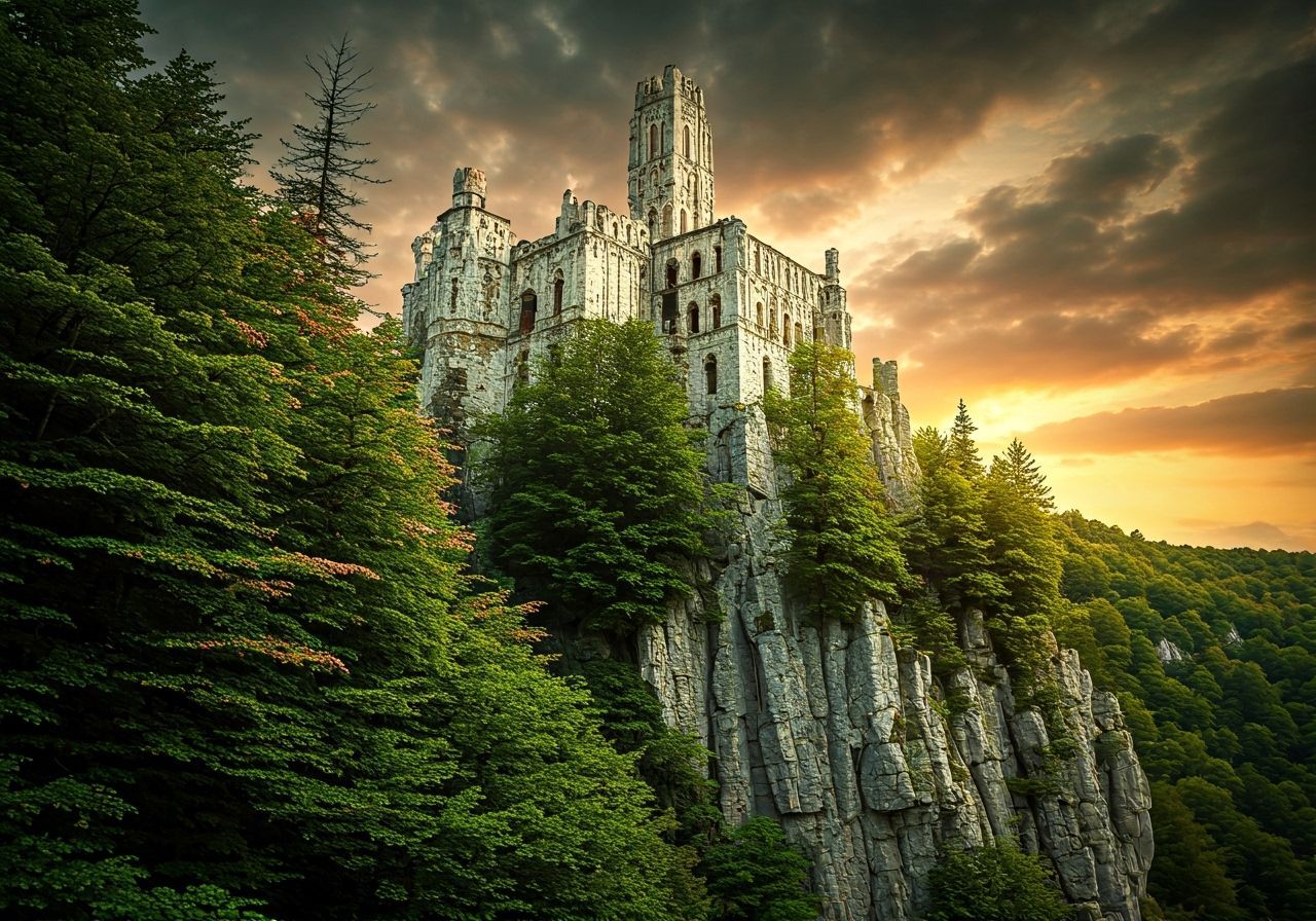 Majestic Castle Ruin in Romantic Style