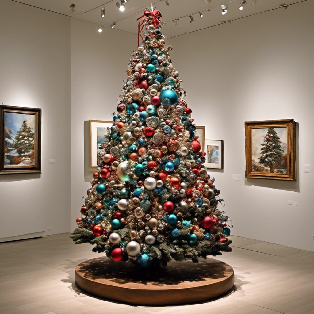 Christmas Tree Sculpture in Art Gallery
