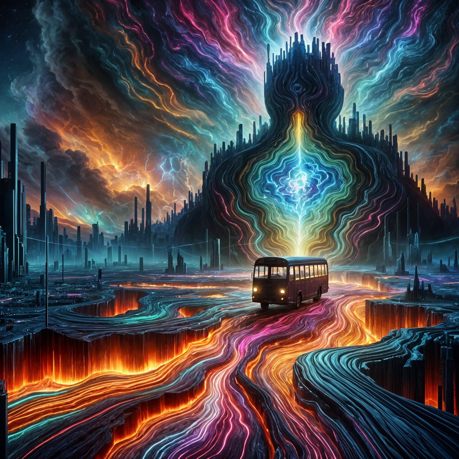 Chiaroscuro Masterpiece: Swirling Shadows and Kaleidoscopic ...