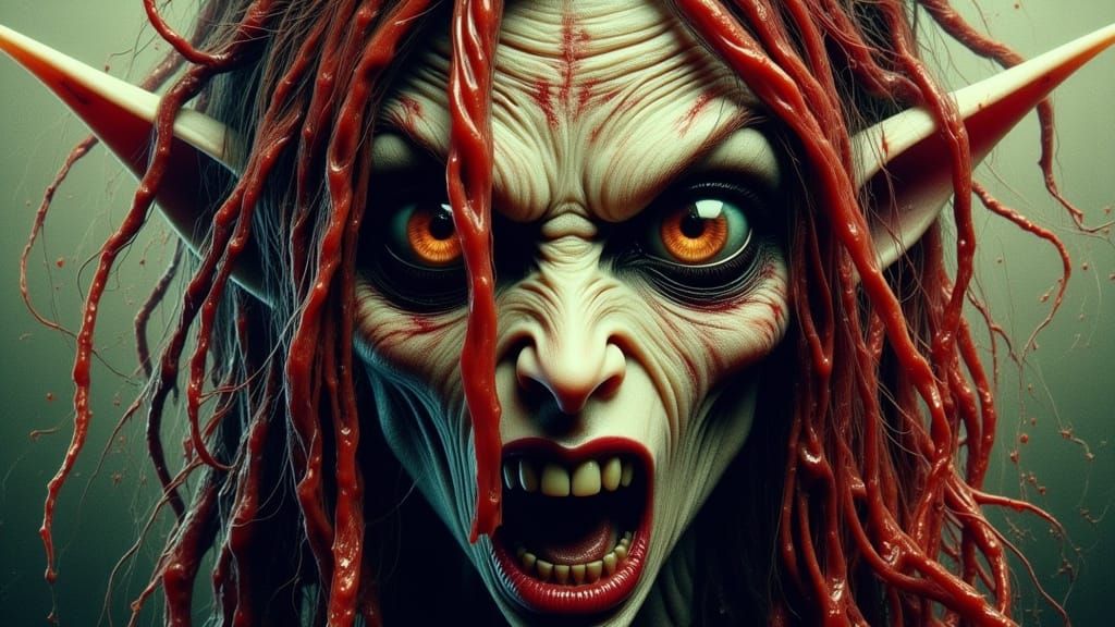 Menacing Gargantuan Eyeball in Dark Visceral Style