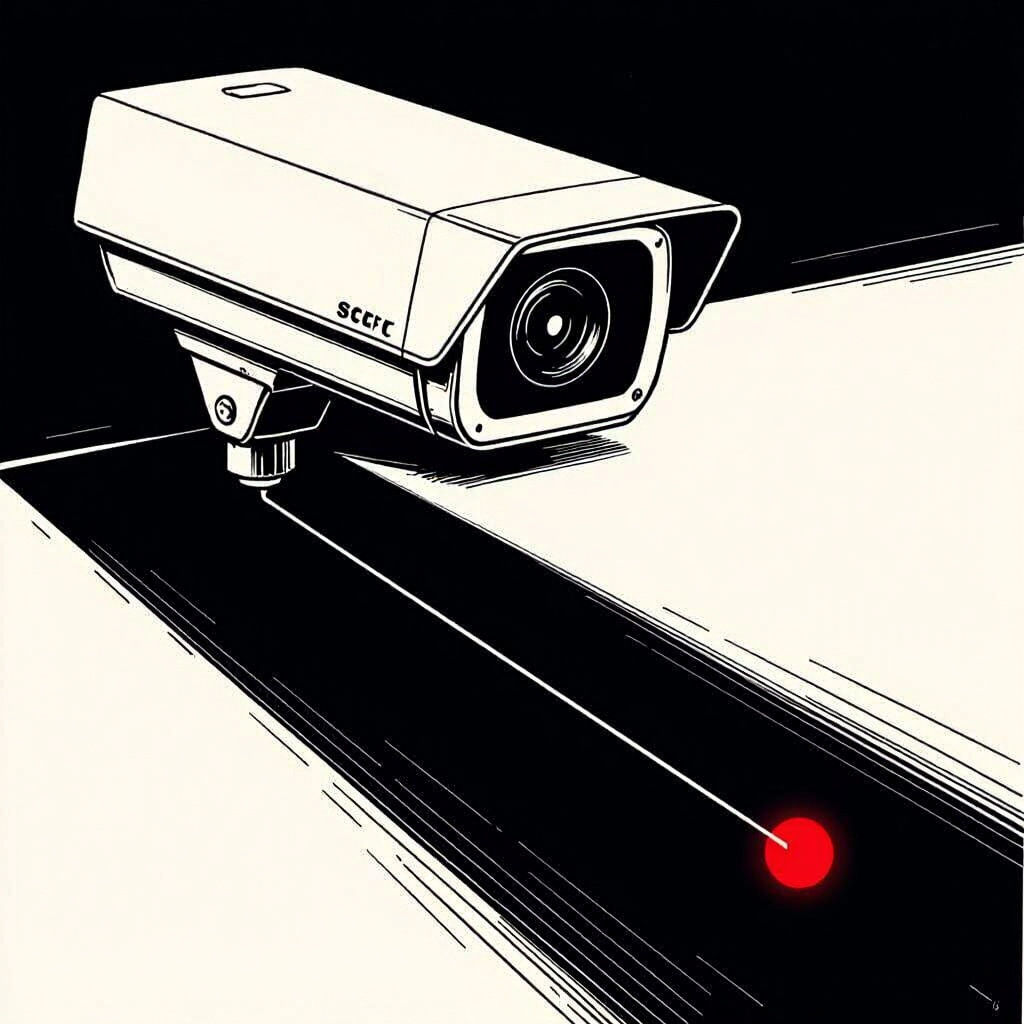 Modern CCTV Camera Blind Spot in Minimalist Design