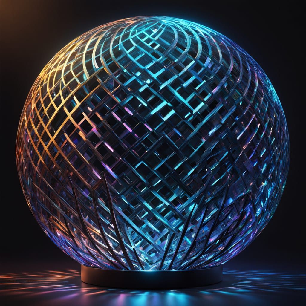 Glowing Crystal Orb Concept Art in Neon Hues