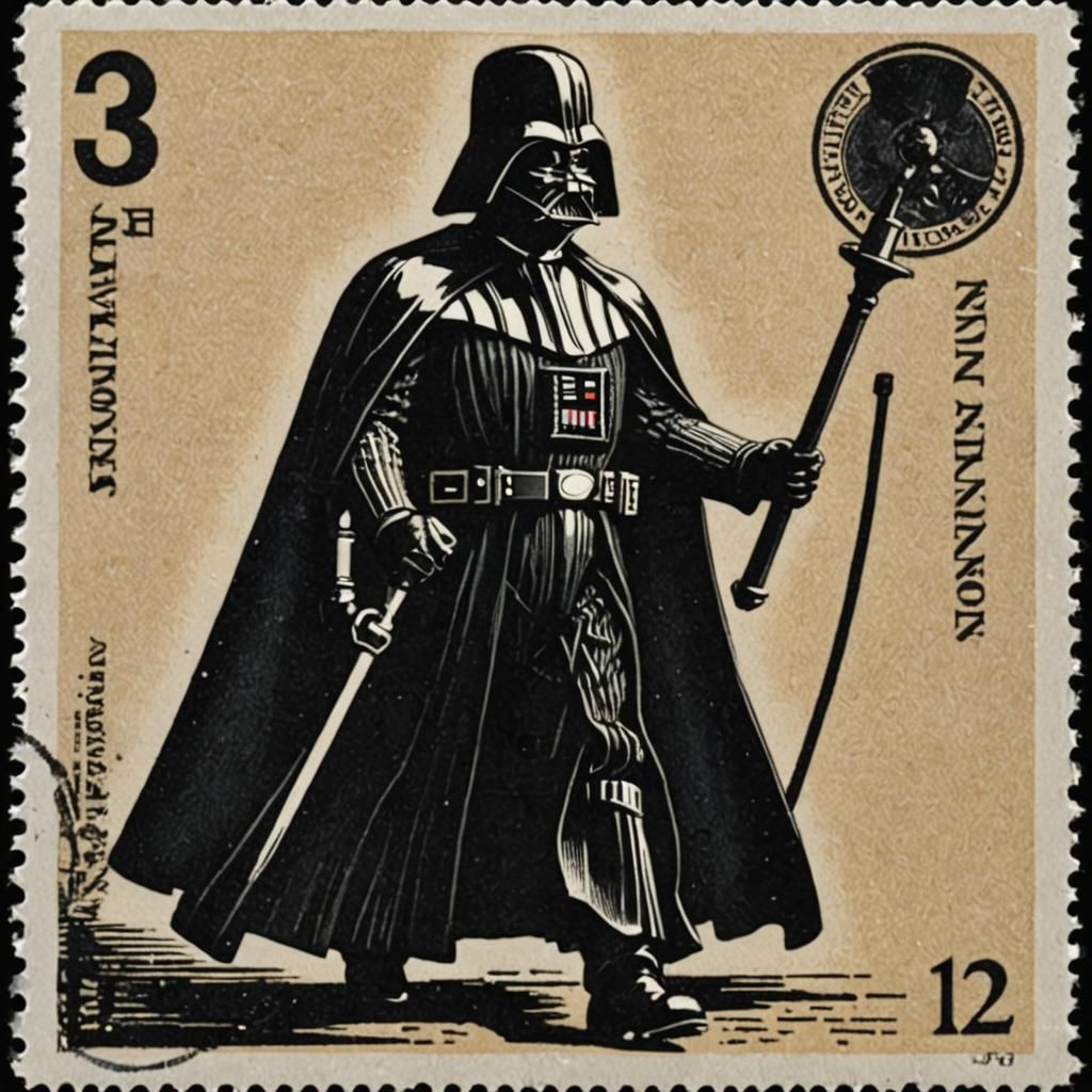 Darth Vader as Linocut Block Print