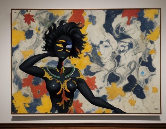 Cosmic Autumn Landscape with Woman in De Chirico Style