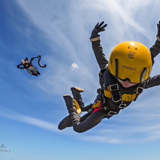 Skydiving little dude