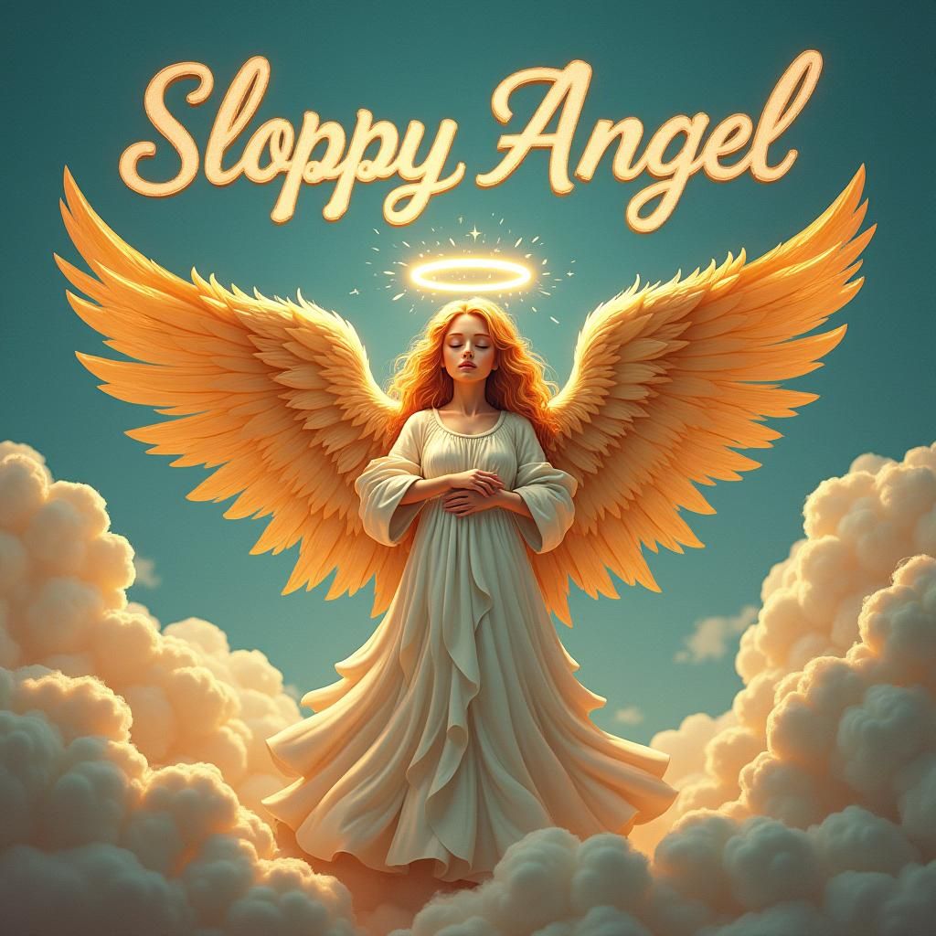 Vibrant Angel with Sloppy Wings and Halo