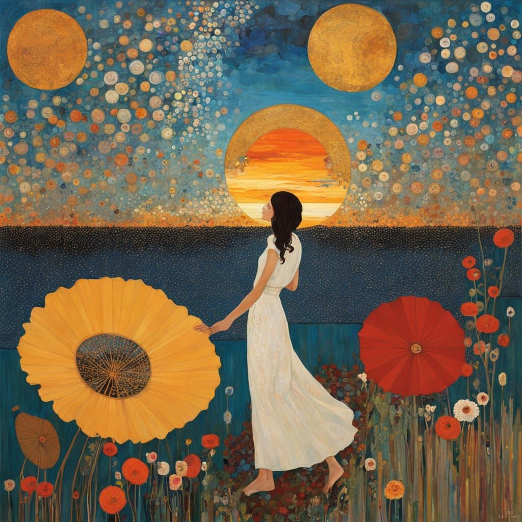 Gilded Sunset on a Seaside Shore