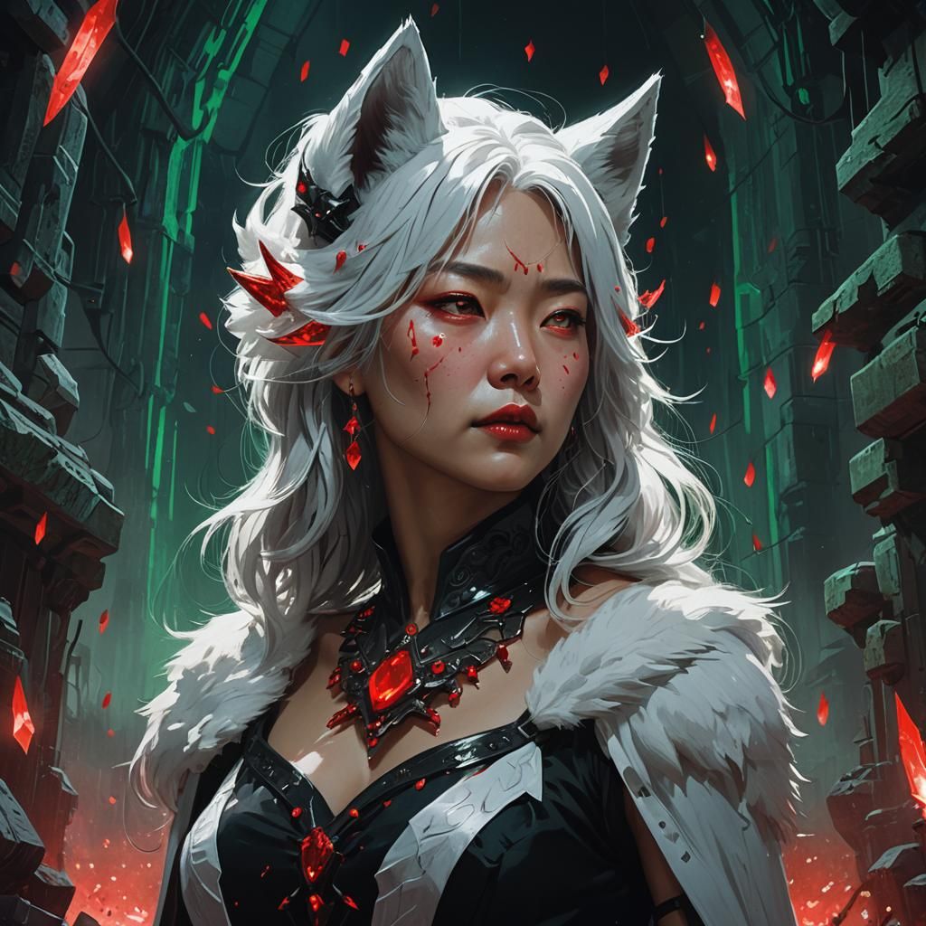 Mystical Vampire Queen with Fox Ears, Concept Art