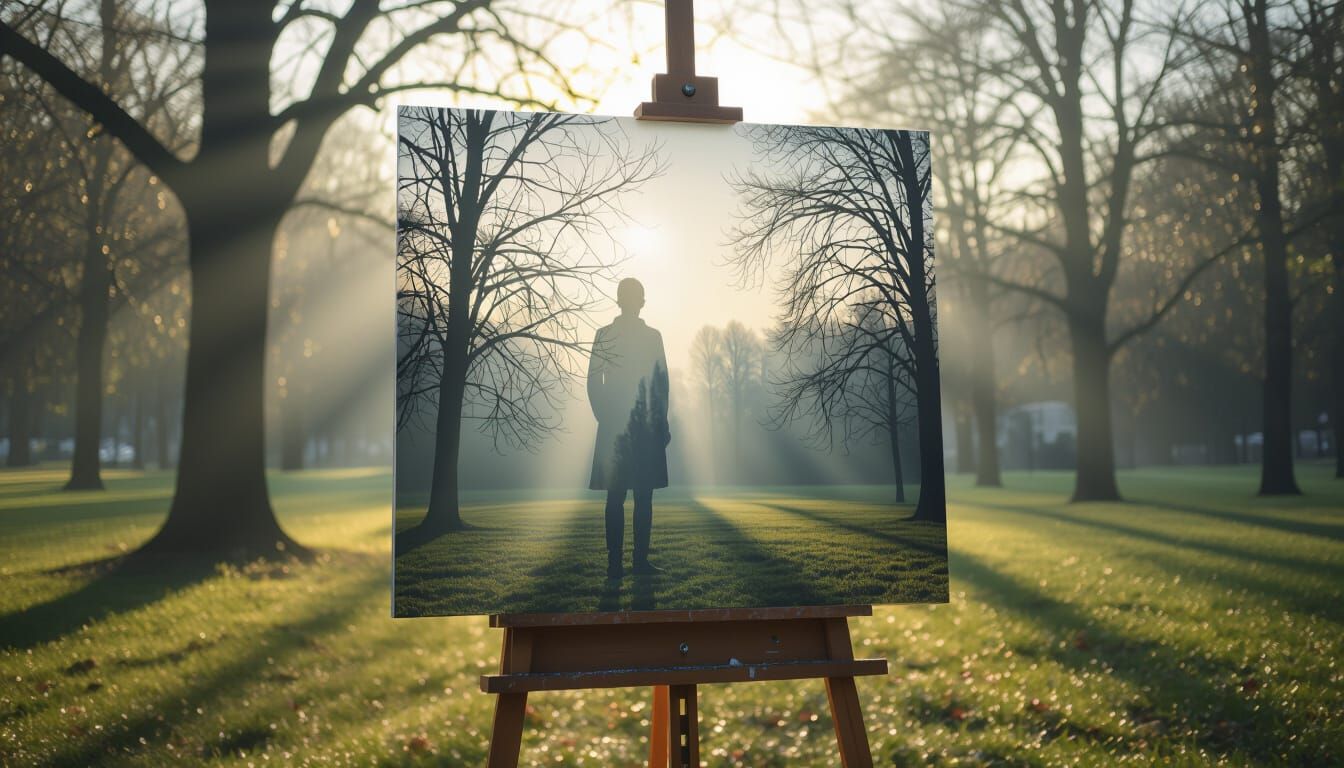 Artist captured in the art