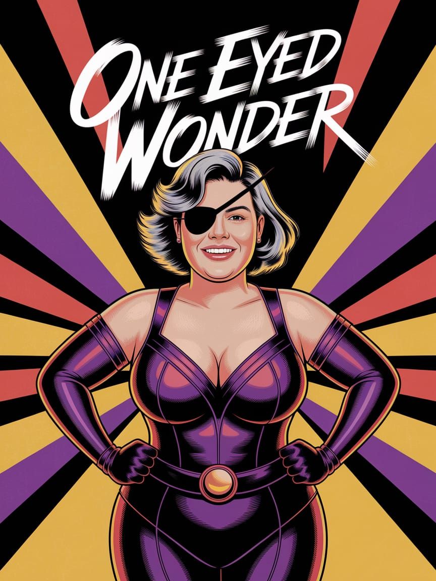 Action Heroine in Modern Calligraphy Style Poster