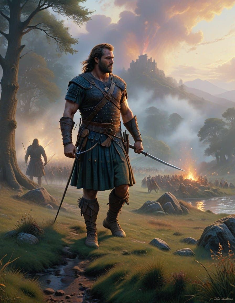 Ethereal Mist Landscape in Thomas Kinkade Style