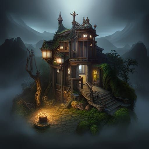 Werewolf Bird Snake Chimera: Detailed Matte Painting