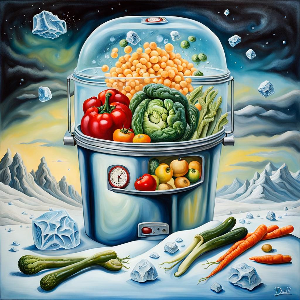 Surreal Frozen Foodscape in Dali Style