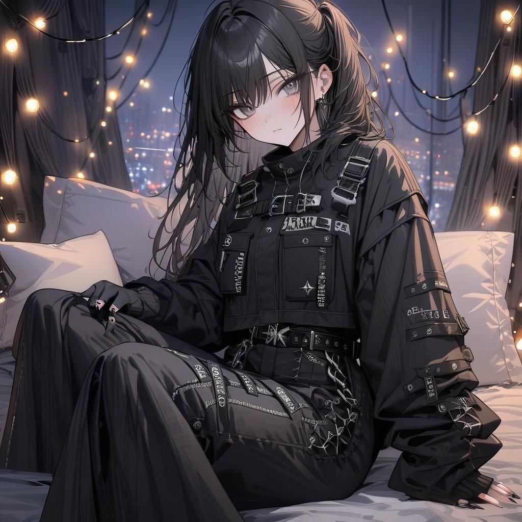 Girl with Messy Hair in Grunge Aesthetic