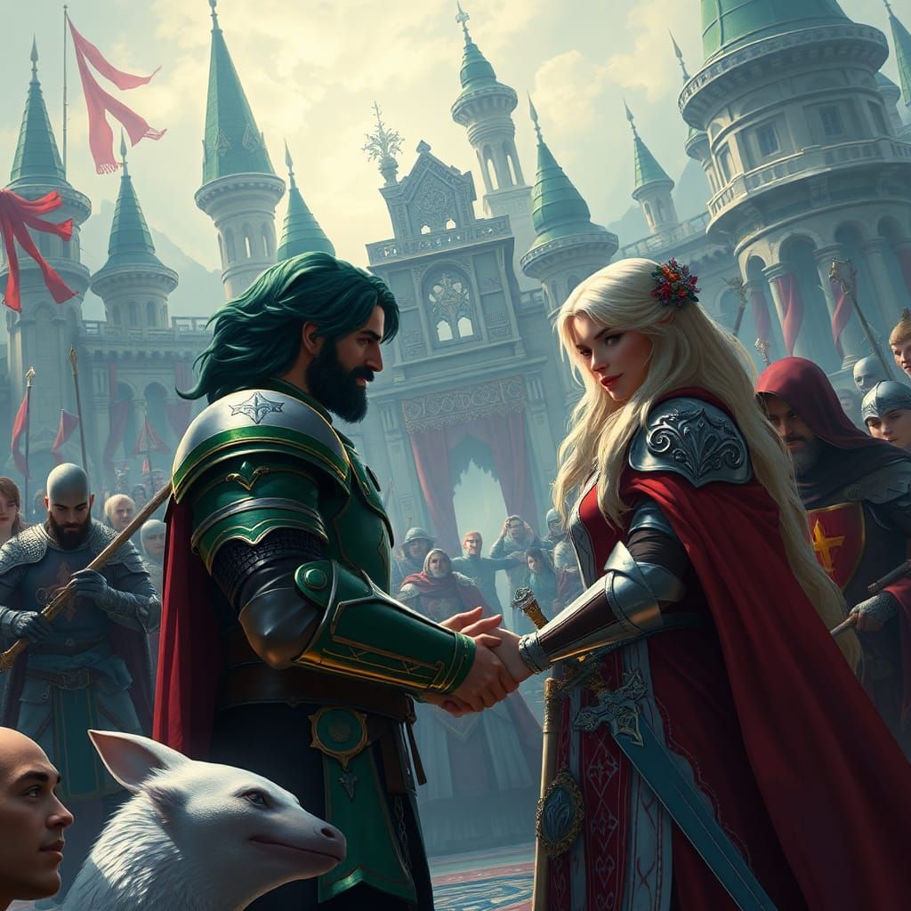 Grand Wedding in Enchanted City, Fantasy Concept Art