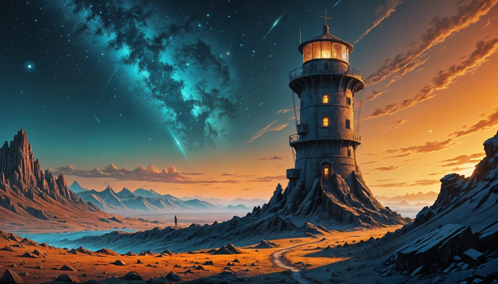Watch tower on a desolate alien planet
