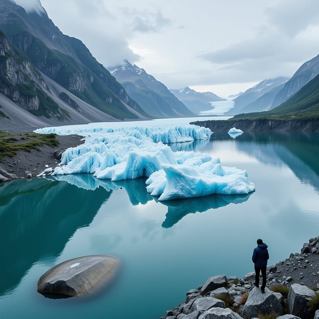 Hyperreal Calving Glacier: A Moment of Arctic Change